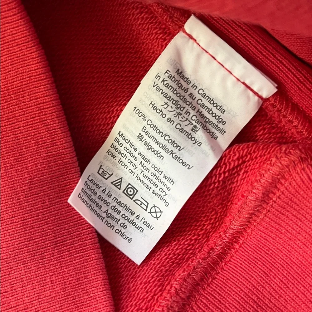 J. Crew Garment-dyed french terry crewneck in red size small